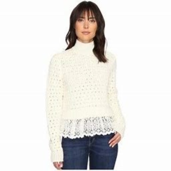NWT Rebecca Taylor Womens Pop Stitch Sweater in Chalk - Picture 1 of 1